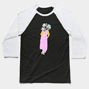 Women flowers dark Baseball T-Shirt